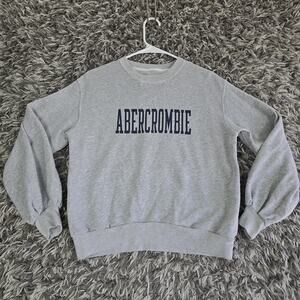 Abercrombie & Fitch Sweatshirt Womens XXS Gray Soft A&F Logo Crewneck